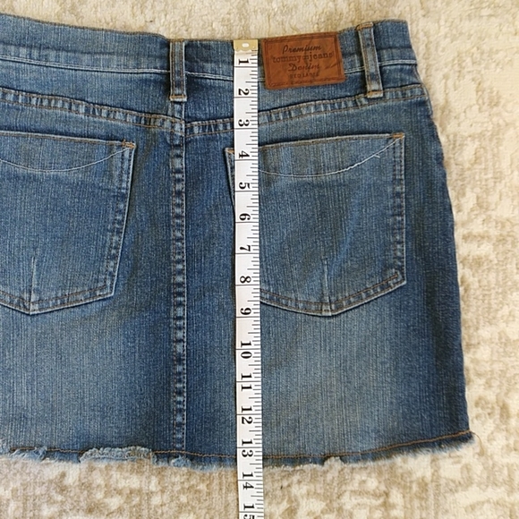 Premium Tommy Jeans Denim Red Label Frayed Hem Skirt J5 Blue - Picture 14 of 16